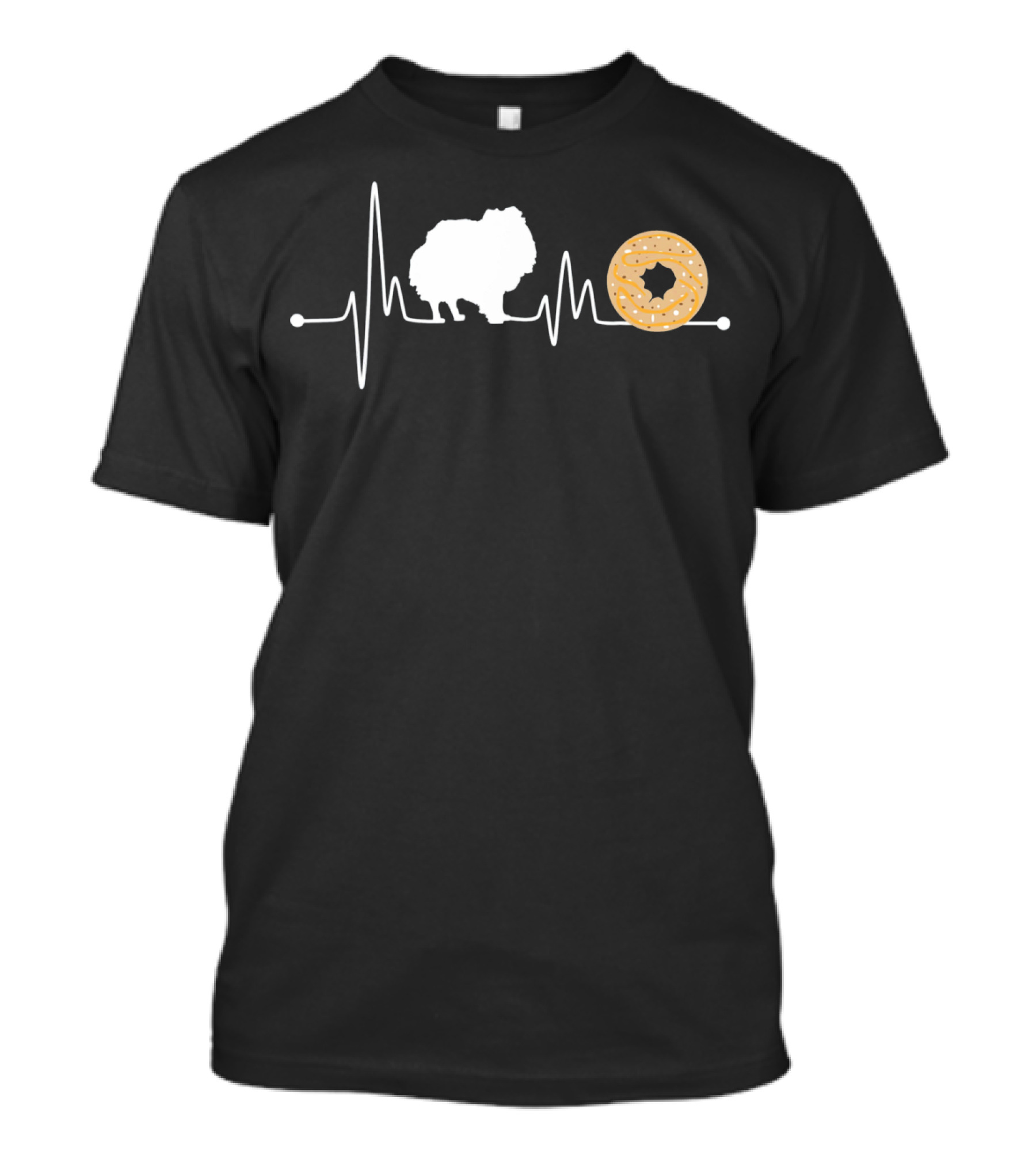 Pomeranian Heartbeat Ekg Pulse Donut T-Shirt