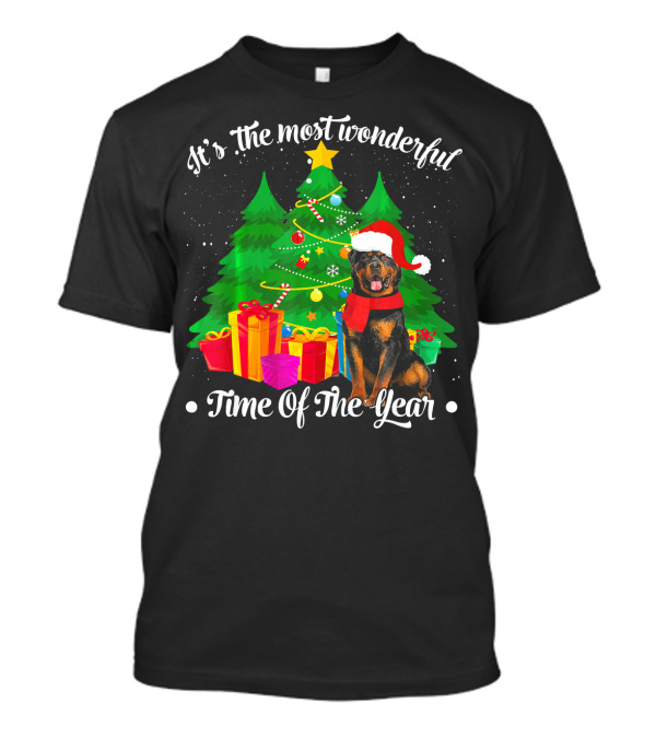 It's The Most Wonderful Time Of The Year Rottweiler Christmas T-Shirt