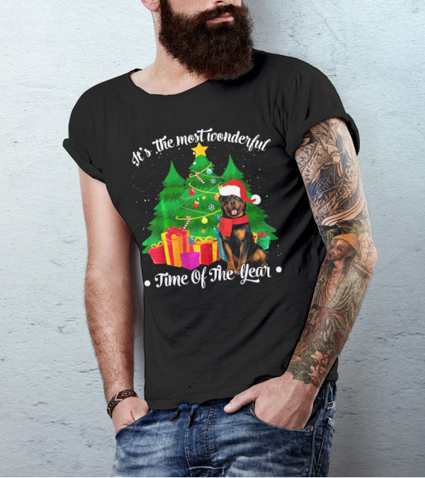 It's The Most Wonderful Time Of The Year Rottweiler Christmas T-Shirt