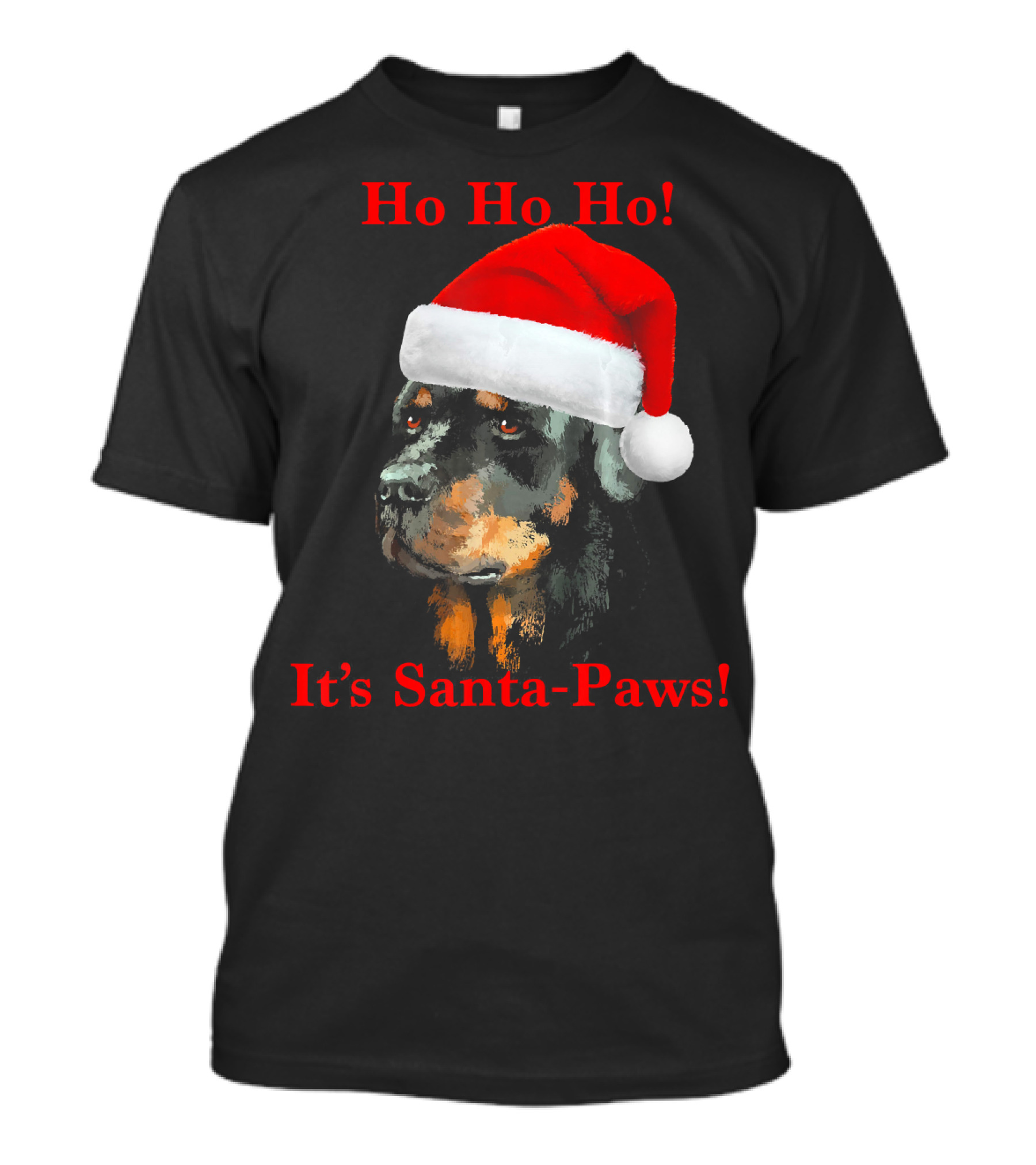 Ho Ho Ho It's Santa-Paws Rottweiler T-Shirt