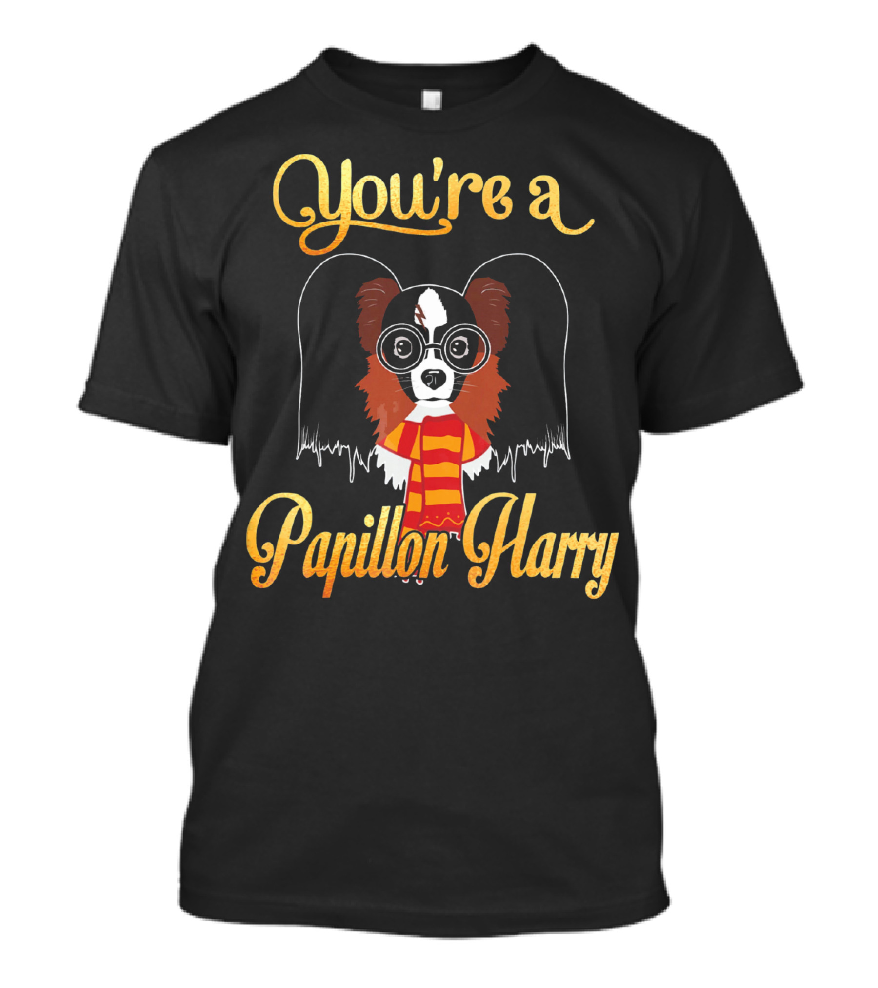 You're A Papillon Harry Dog Potter Glasses And Scarf T-Shirt