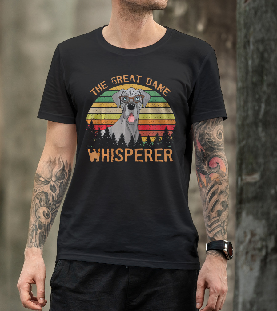 The Great Dane Whisperer Retro Vintage Sunset Dog T-Shirt