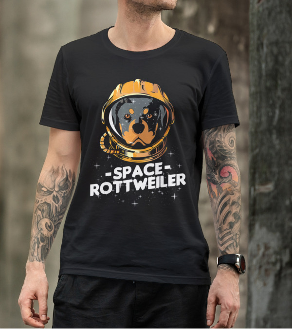 Space Rottweiler Outer Space Suit Canine Adventure T-Shirt