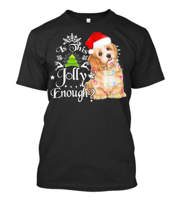 Shih Tzu Is This Jolly Enough Christmas Lights Santa Hat T-Shirt