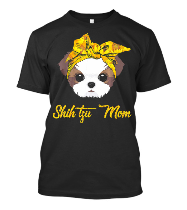 Shih Tzu Mom Sunflower Bandana T-Shirt