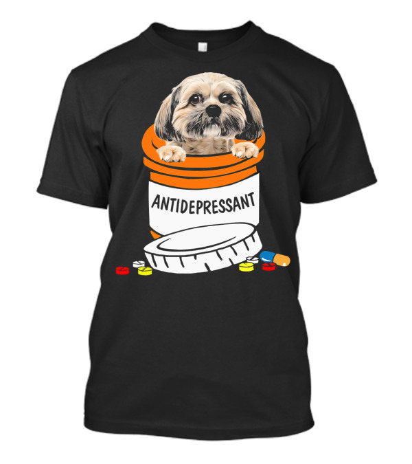 Shih Tzu Antidepressant Prescription Pill Bottle T-Shirt