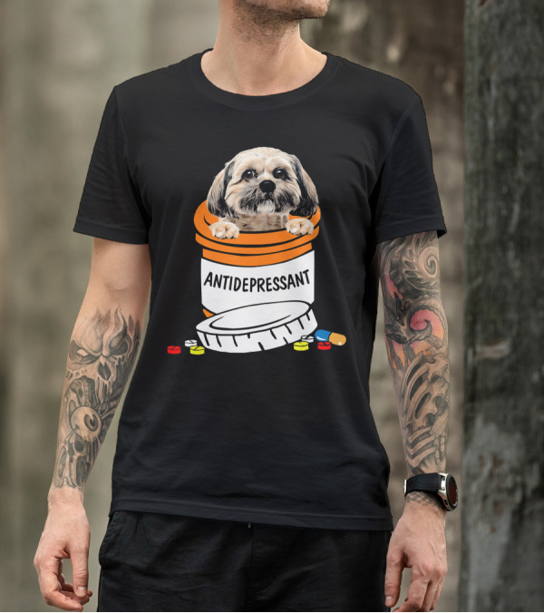 Shih Tzu Antidepressant Prescription Pill Bottle T-Shirt