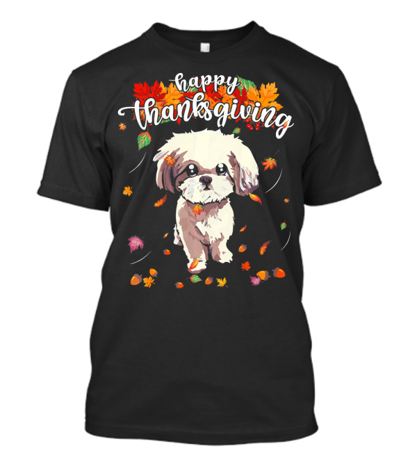 Happy Thanksgiving Cute Shih Tzu T-Shirt