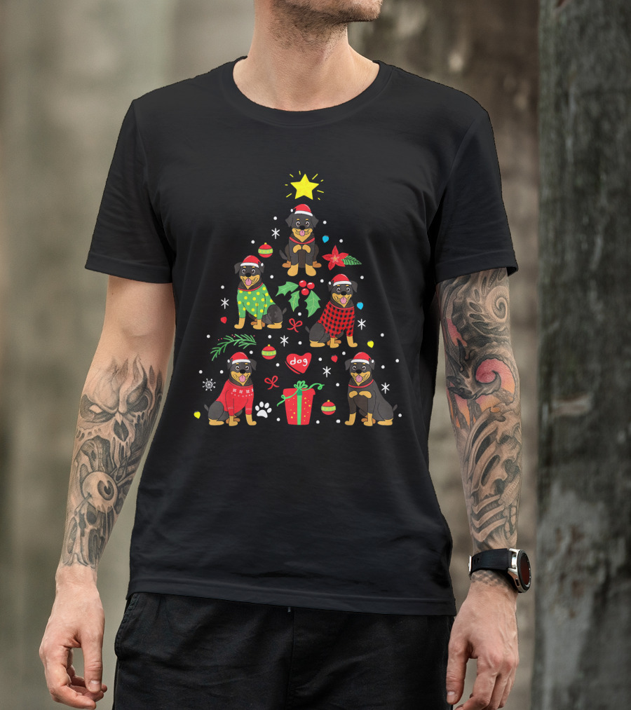 Rottweiler Rottie Mom Christmas Tree Ornament Dog Sweater Holiday T-Shirt