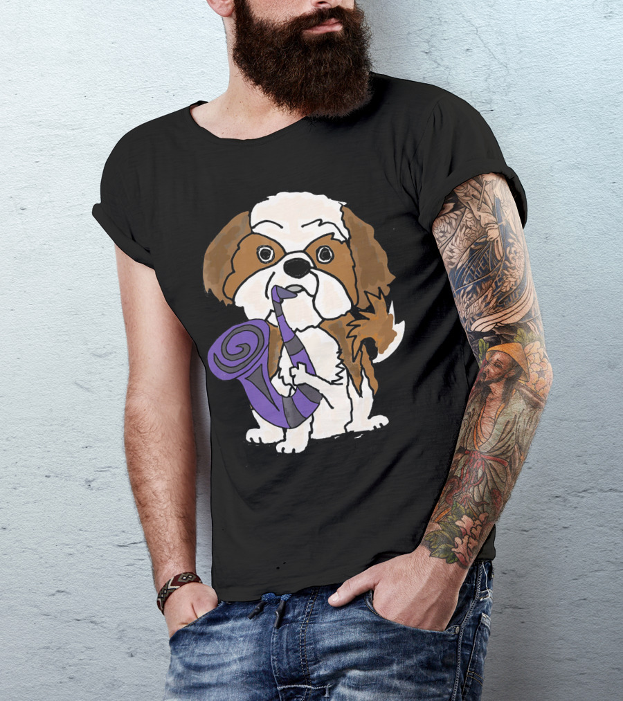 Smilemoretees Shih Tzu Playing Purple Saxophone Fun T-Shirt