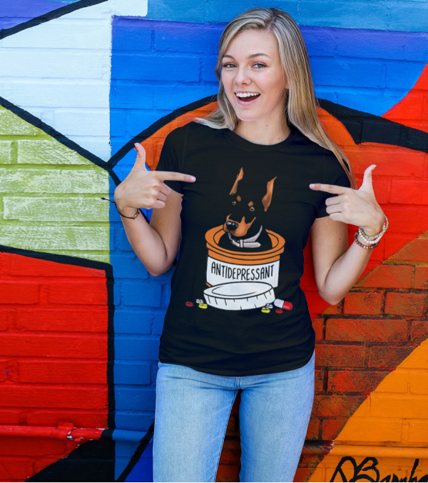 Doberman Antidepressant Medicine T-Shirt