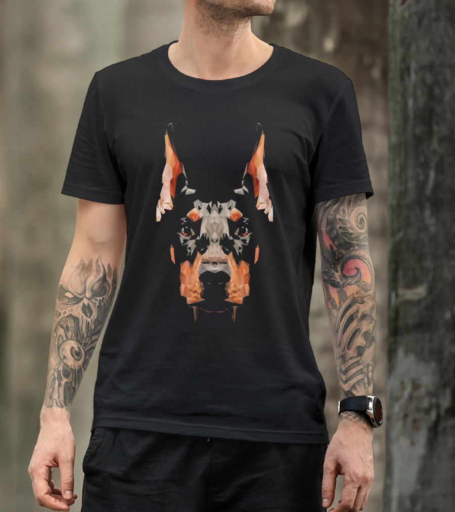 Doberman Geometric Face T-Shirt