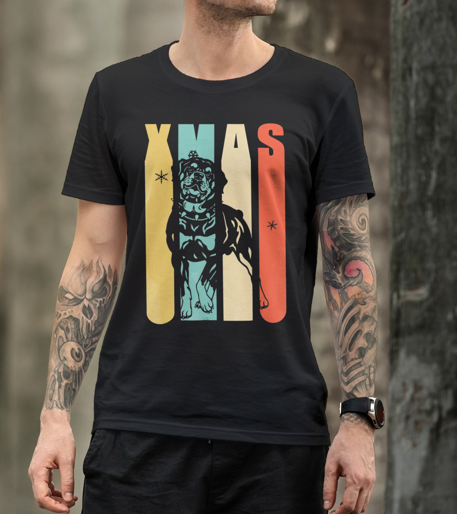 Rottweiler Dog Xmas Vintage T-Shirt