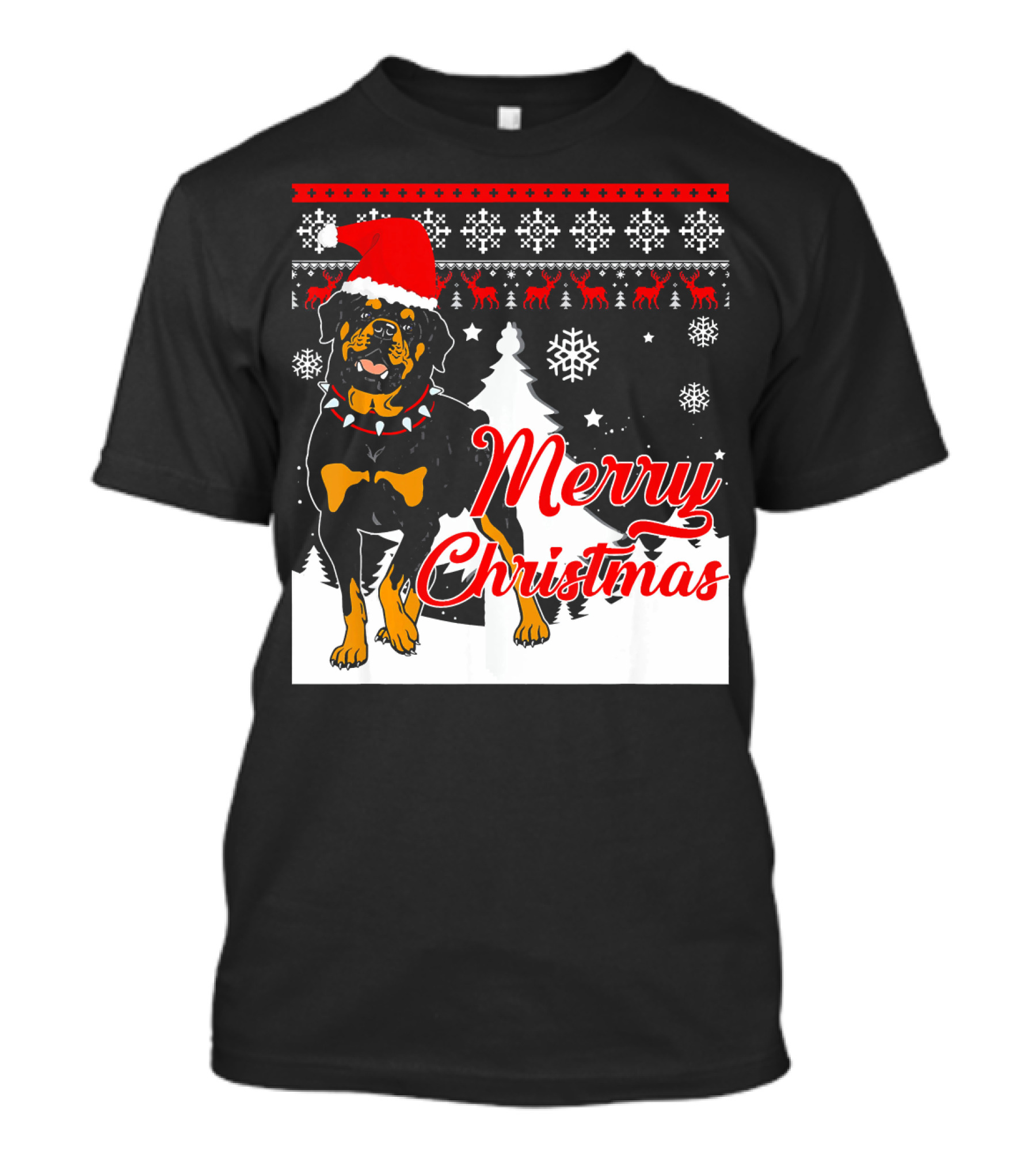 Merry Christmas Rottweiler DOG T-Shirt