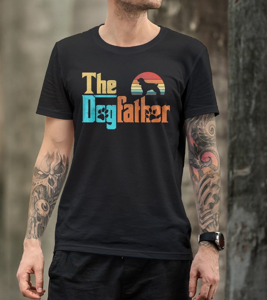 The Dogfather Cocker Spaniel Vintage Retro Fun T-Shirt