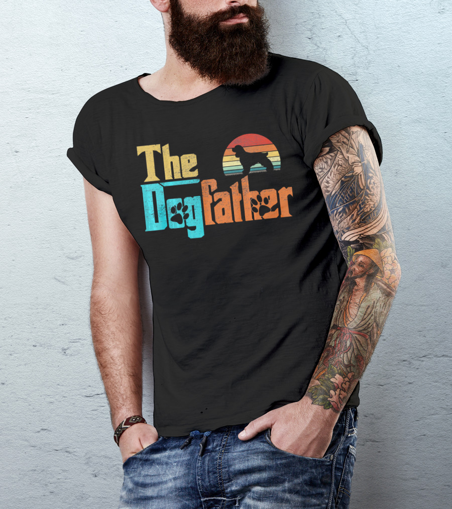 The Dogfather Cocker Spaniel Vintage Retro Fun T-Shirt