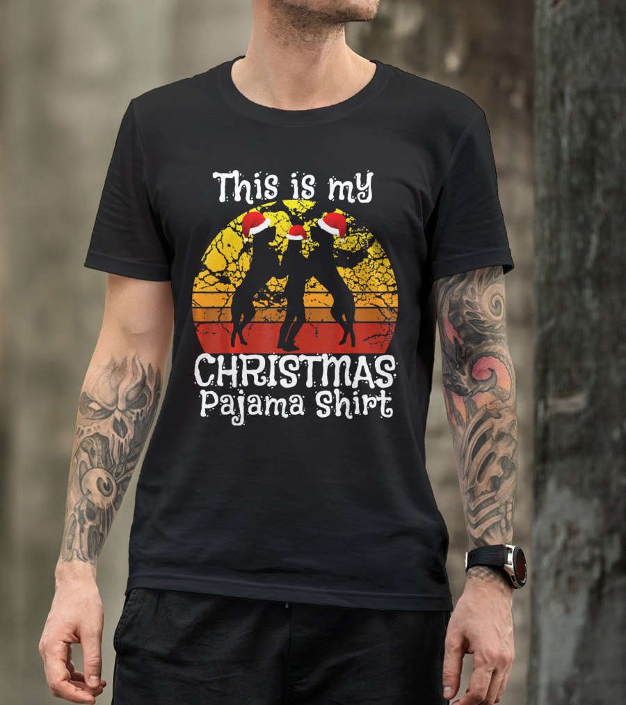 This Is My Christmas Pajama Shirt With Dancing Santas T-Shirt