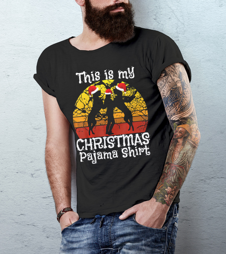 This Is My Christmas Pajama Shirt With Dancing Santas T-Shirt