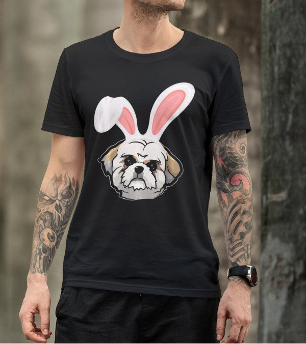 Shih Tzu With Bunny Ears Easter T-Shirt