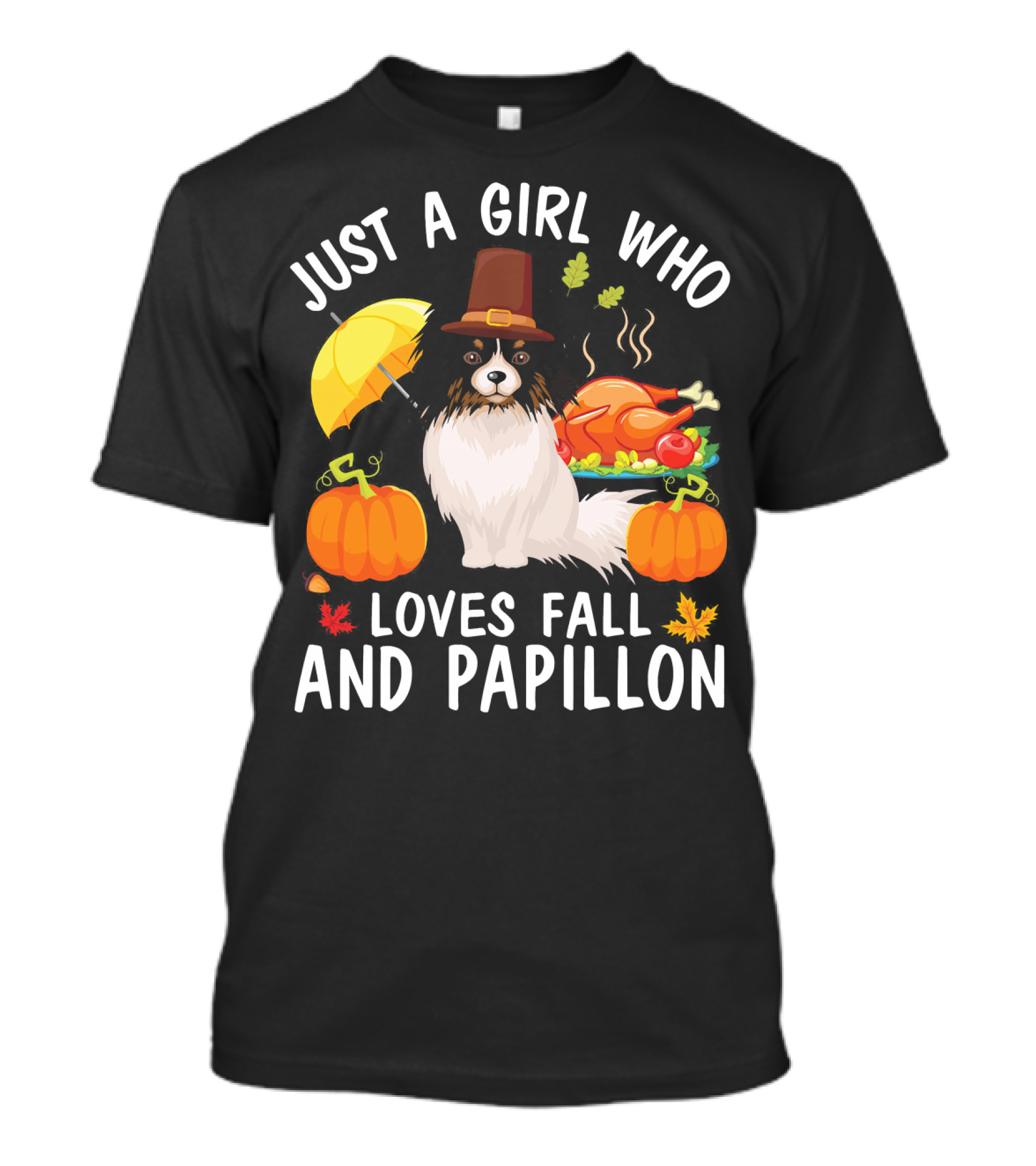 Just A Girl Who Loves Fall And Papillon T-Shirt