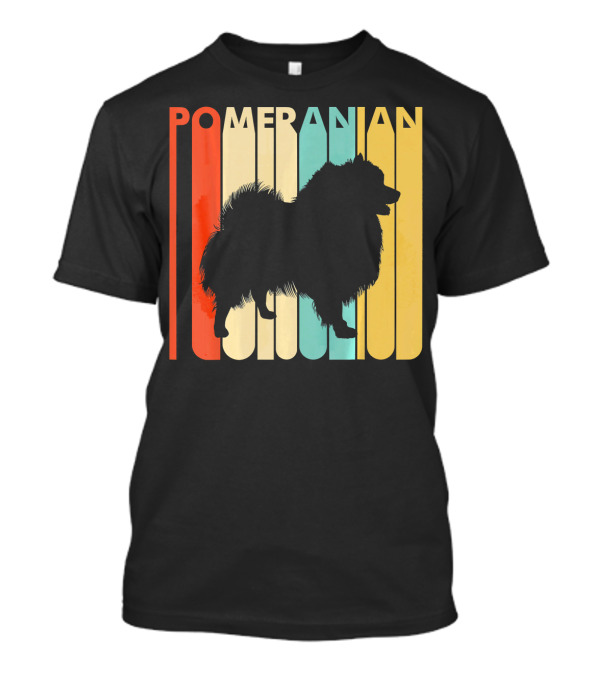 Pomeranian Retro Silhouette Block Letters T-Shirt