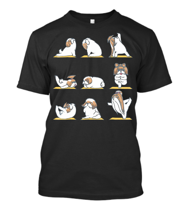 Shih Tzu Yoga Positions Featuring Cute Meditation Poses T-Shirt