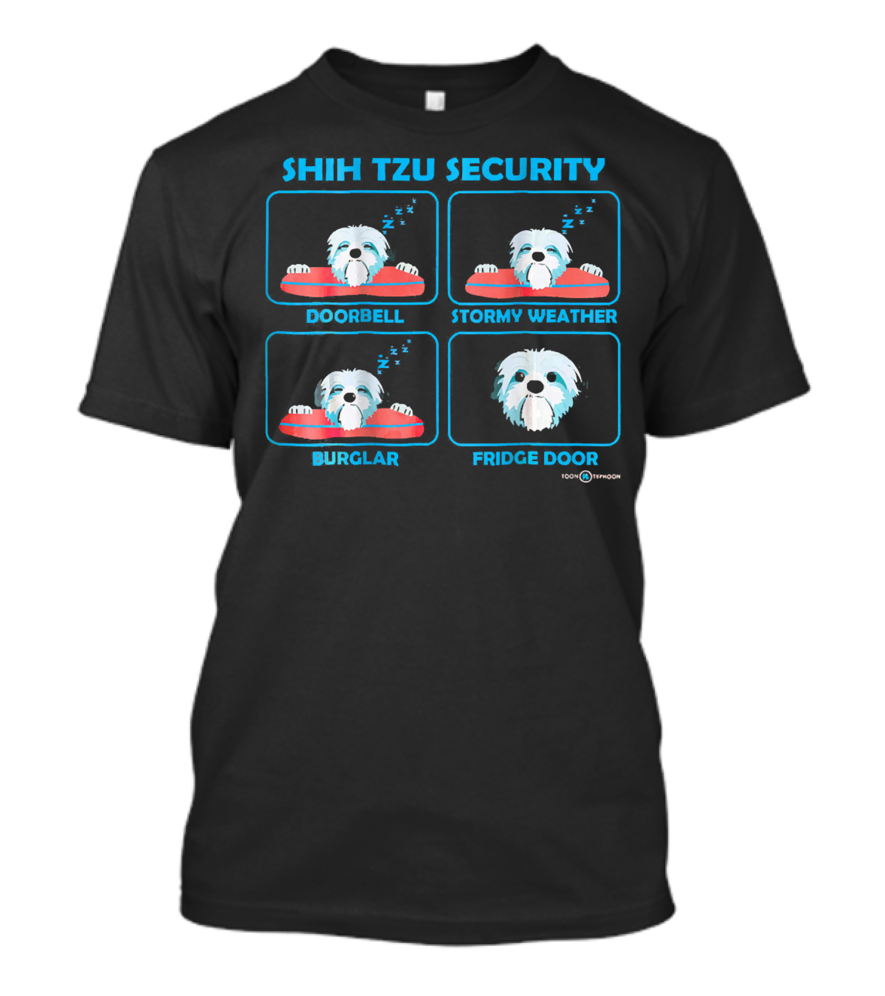 SHIH TZU SECURITY DOORBELL STORMY WEATHER BURGLAR FRIDGE DOOR T-Shirt