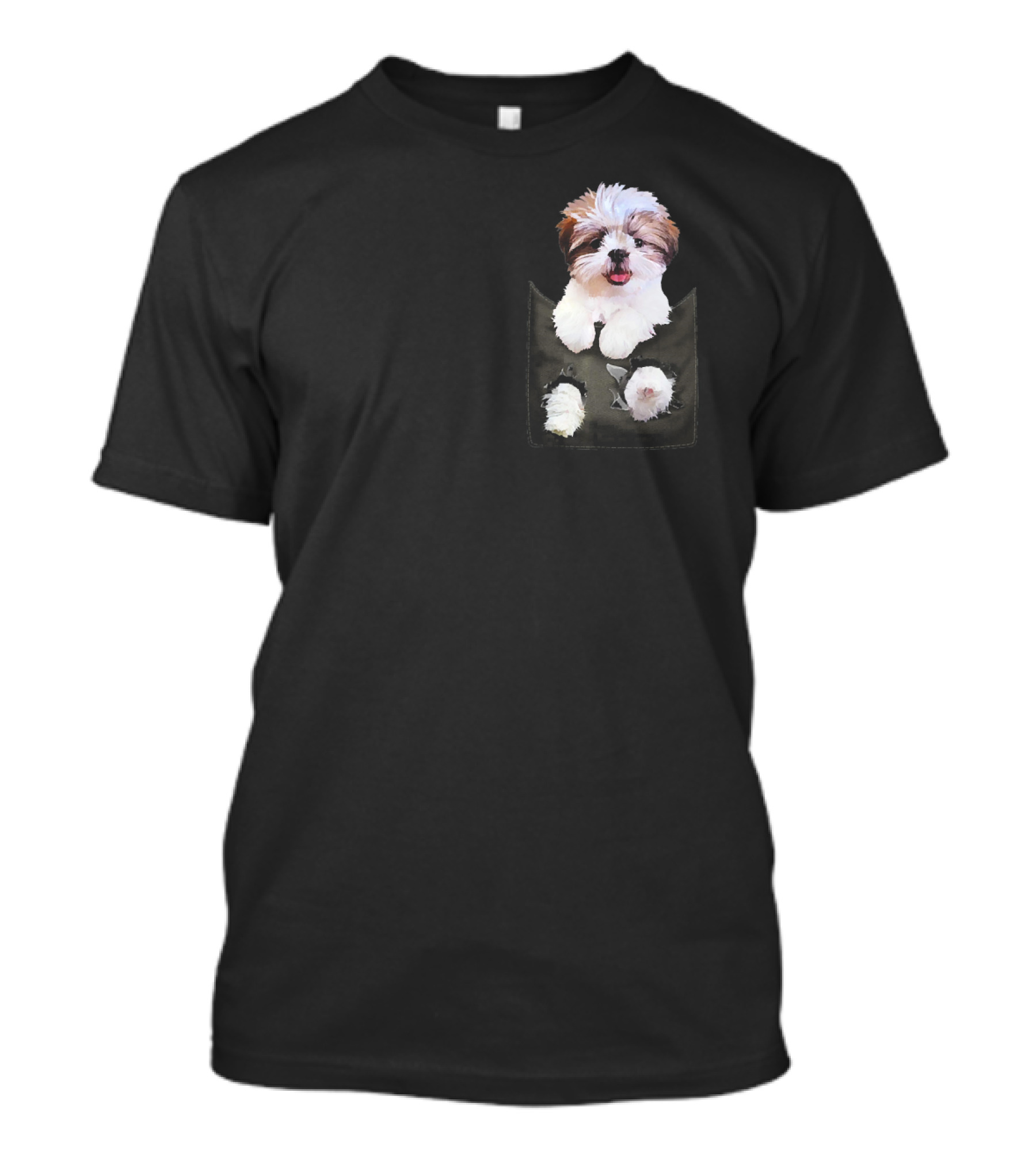 Shih Tzu Puppy In Pocket Paws Visible T-Shirt