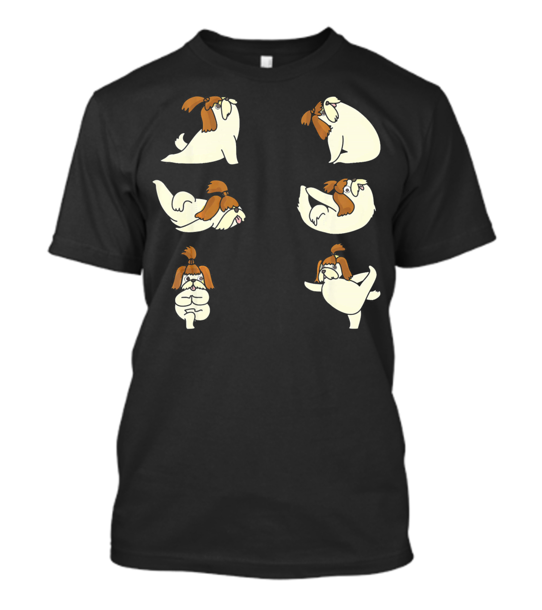 Shih Tzu Yoga Poses With Cute Yoga Animals T-Shirt
