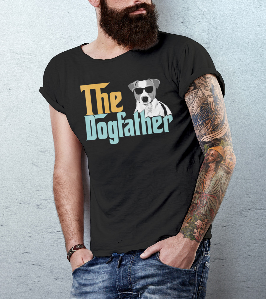 The Dogfather Jack Russell Dog Wearing Sunglasses T-Shirt