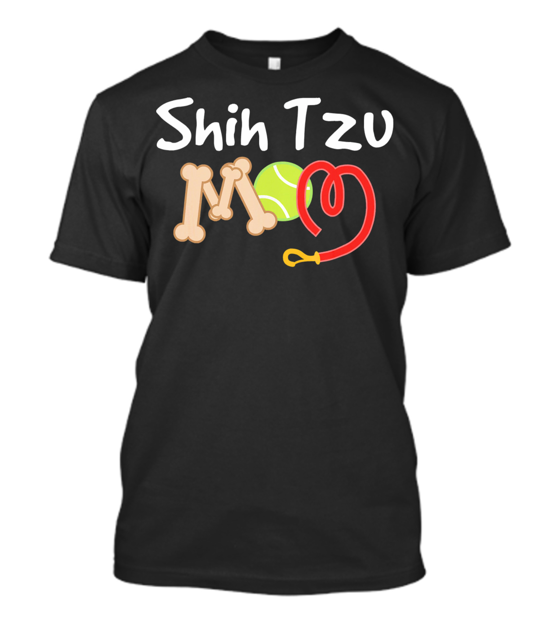 Shih Tzu Mom Bone Tennis Ball Leash T-Shirt