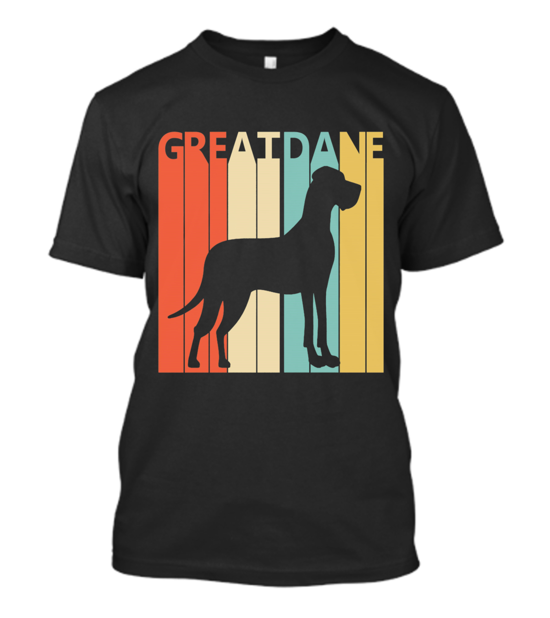 Great Dane Vintage Retro Silhouette Stripes T-Shirt
