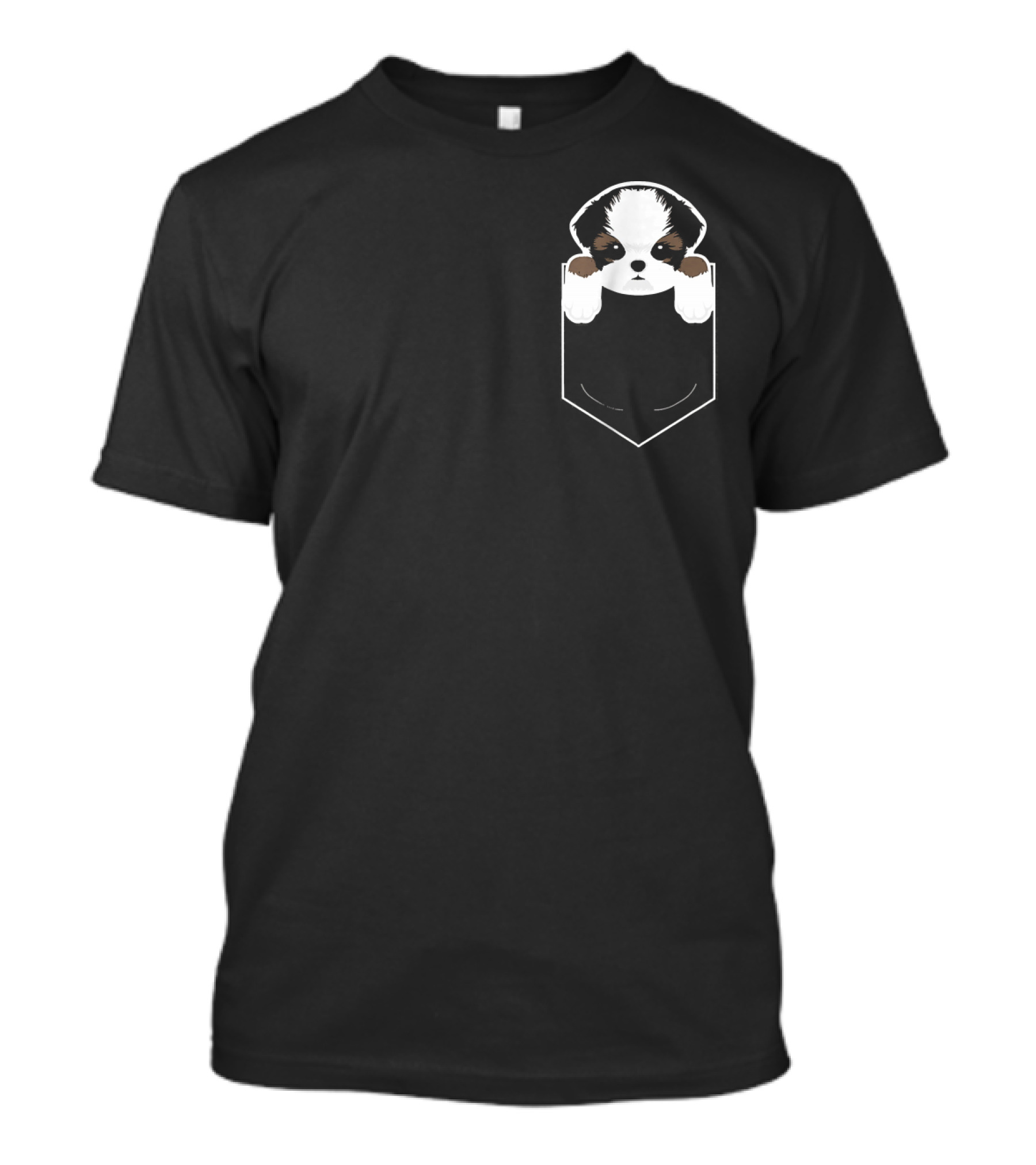 Shih Tzu In My Pocket Cute Dog Owner Shih Tzu Peeking Out Of Pocket T-Shirt