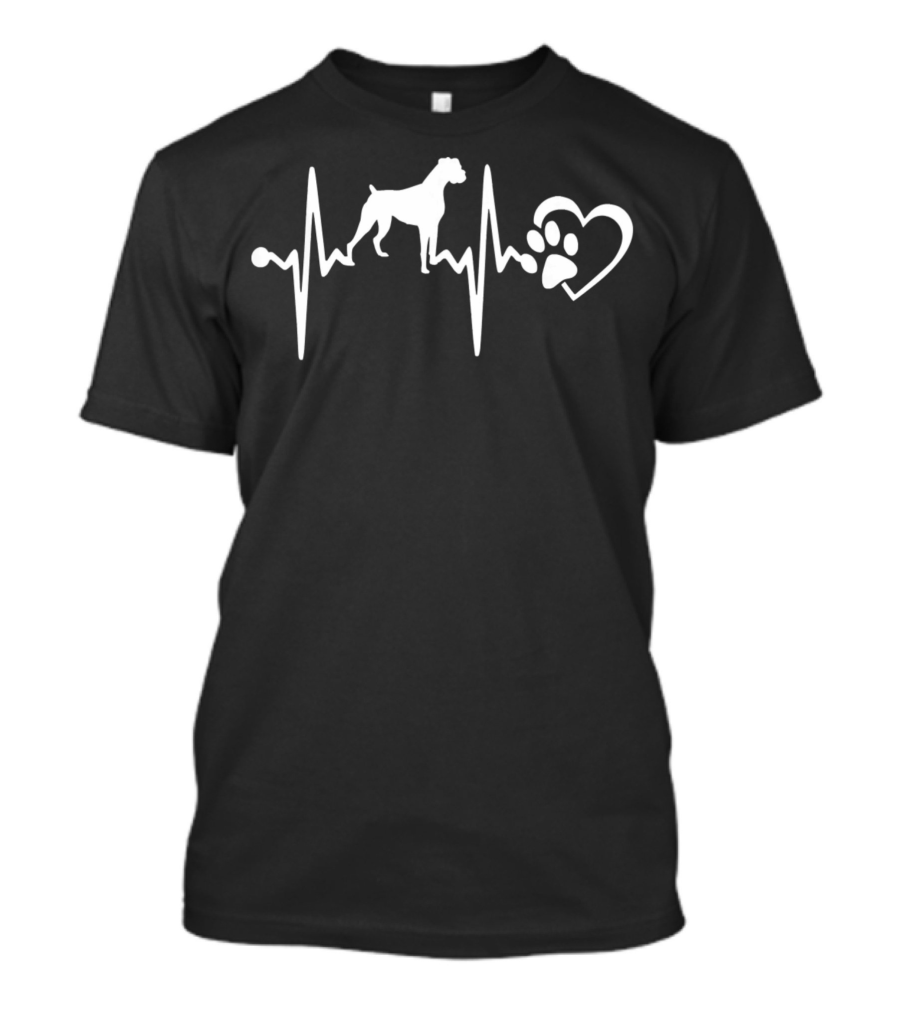 Heartbeat Boxer Dog Paw Heartbeat Love T-Shirt