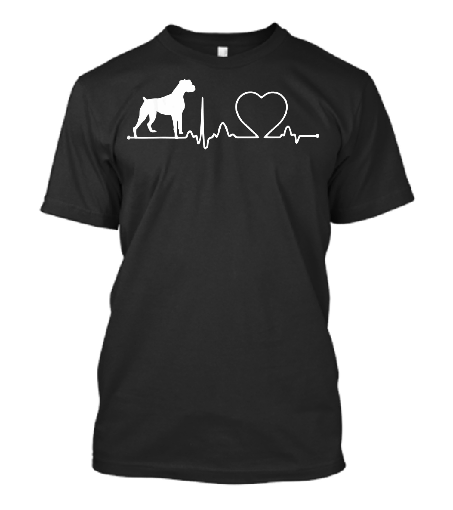 Boxer Dog Love Heartbeat Line T-Shirt