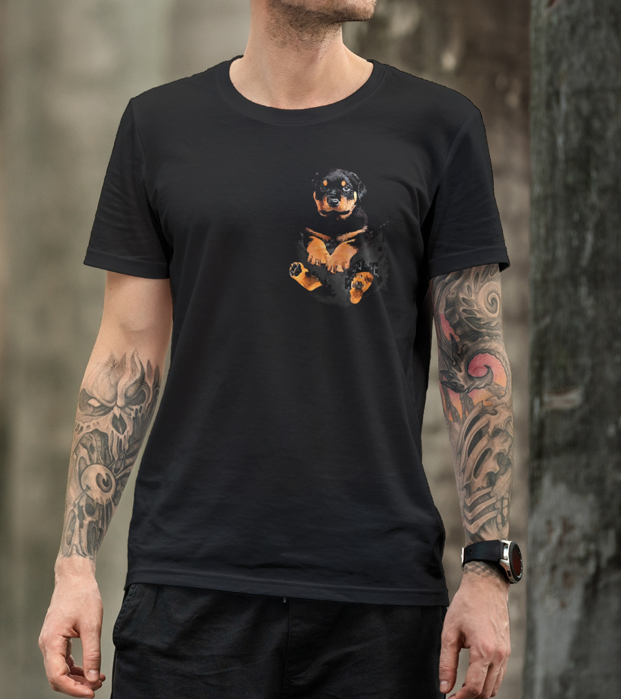 Rottweiler Pocket Dog Lover Cute Puppy T-Shirt