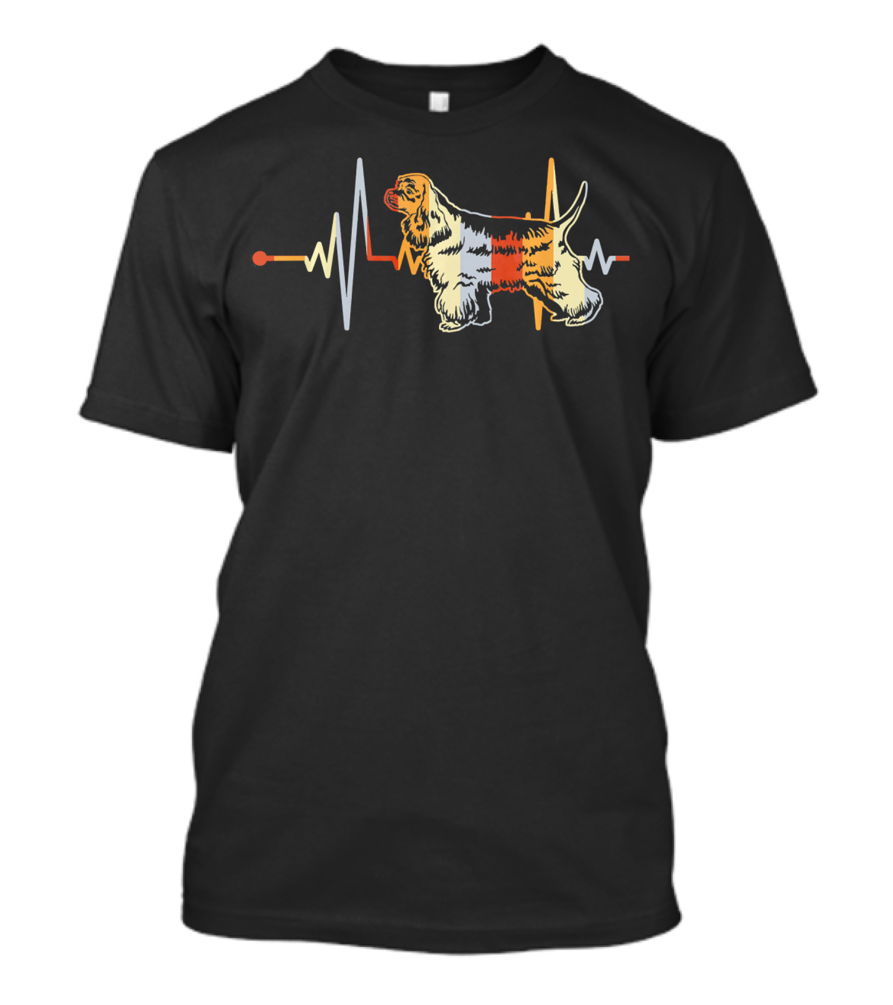 Vintage Retro Distressed Heartbeat Cocker Spaniel T-Shirt