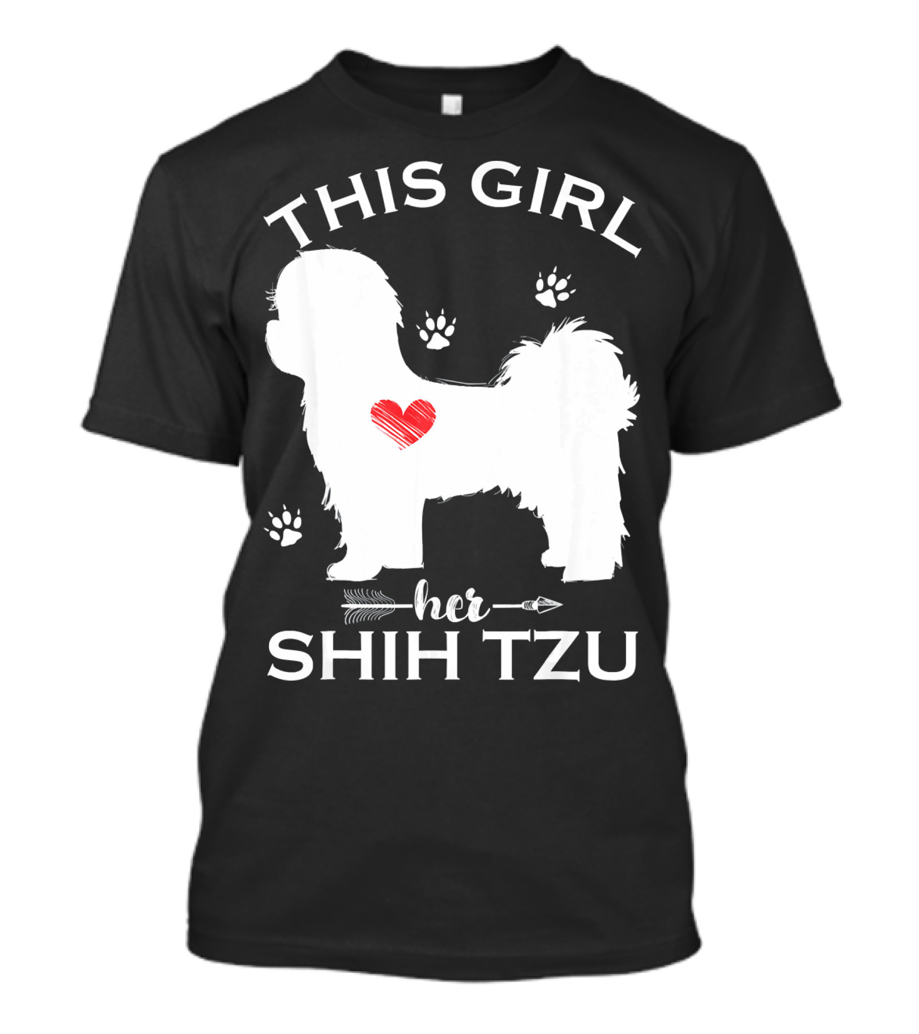 THIS GIRL HER SHIH TZU PUPPY PAW HEART T-Shirt