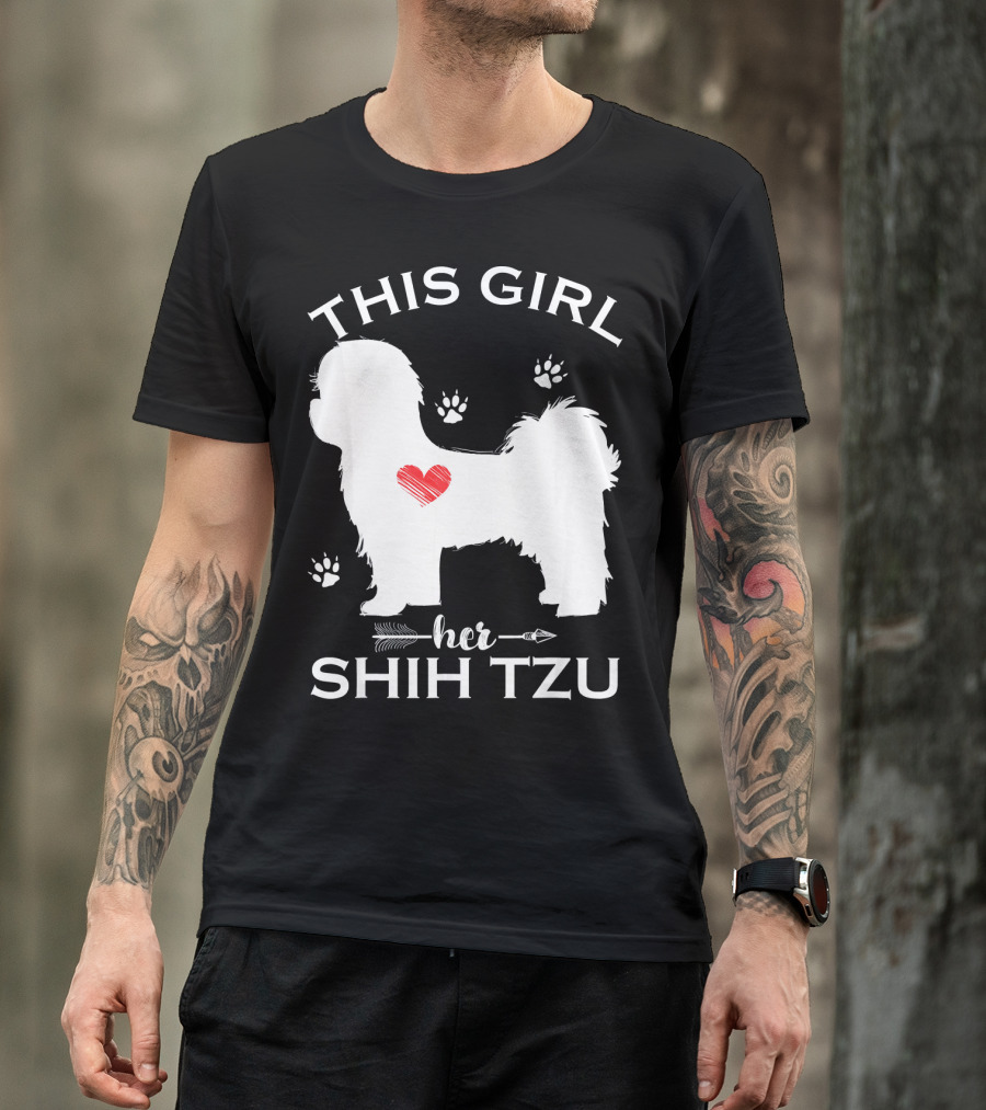 THIS GIRL HER SHIH TZU PUPPY PAW HEART T-Shirt