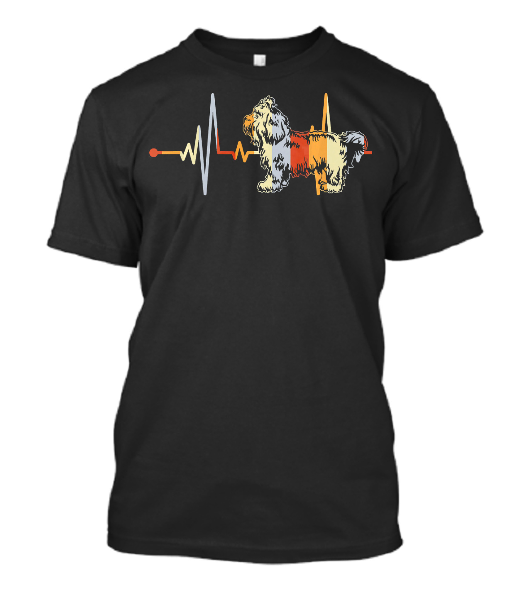 Vintage Retro Distressed Heartbeat Maltese Dog T-Shirt