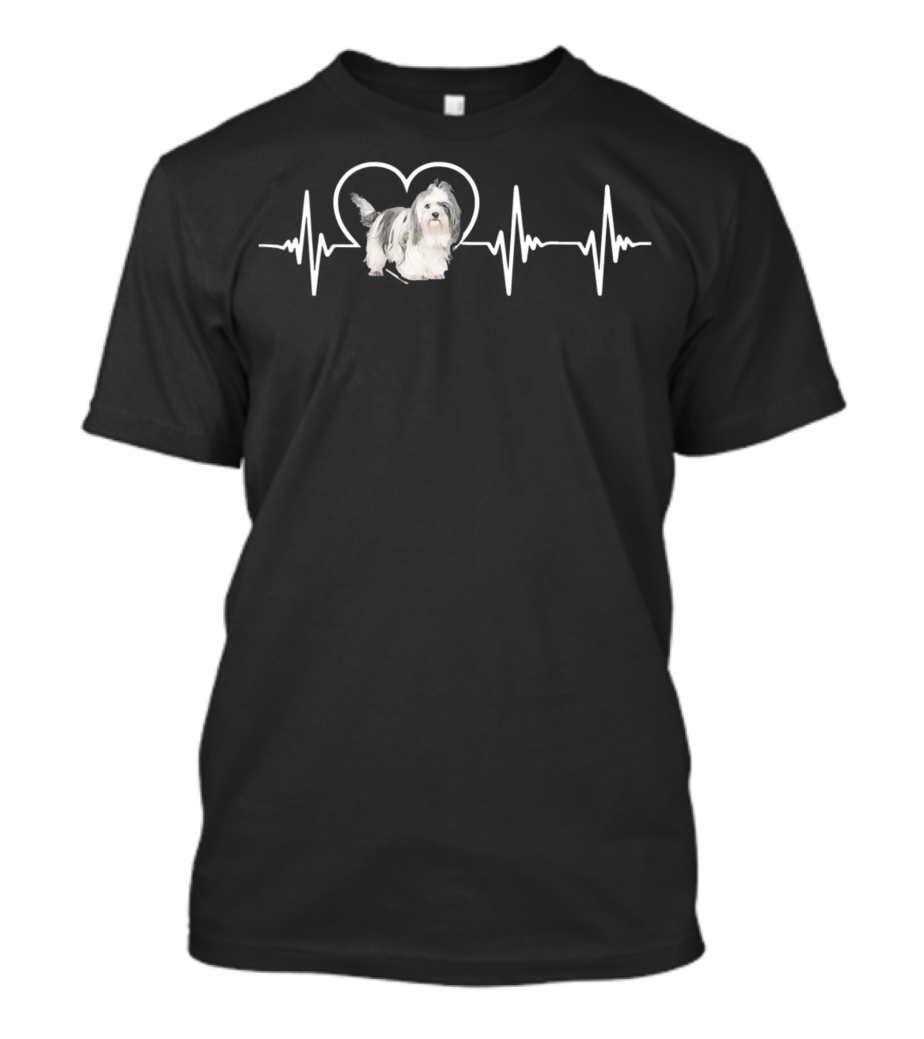 Shih Tzu Heartbeat Love Shih Tzu Dog In Heartbeat Line With Heart Shape And Shih Tzu Image T-Shirt