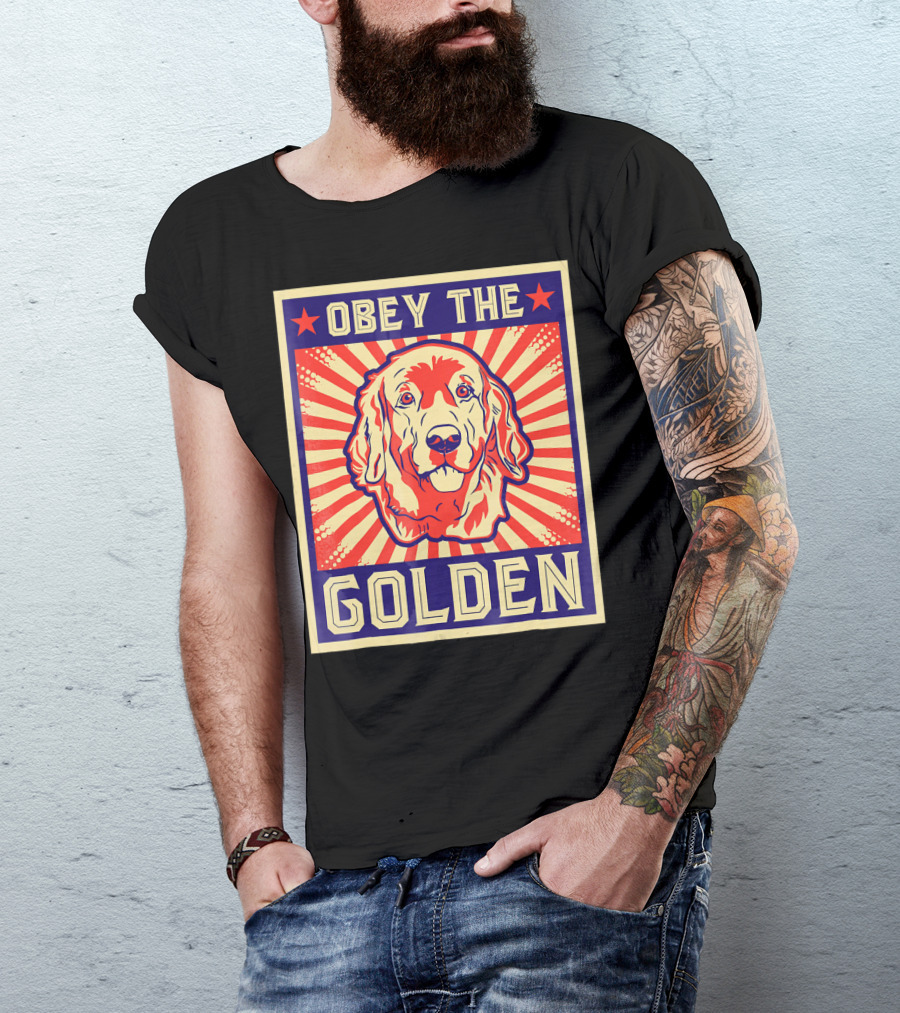 Obey The Golden Retriever Retro T-Shirt