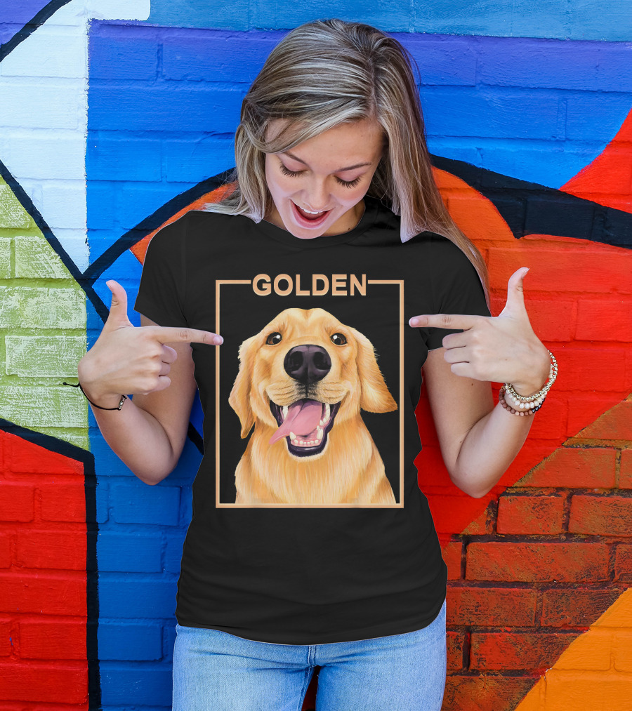 Golden Retriever Panting Happy Golden Dog T-Shirt