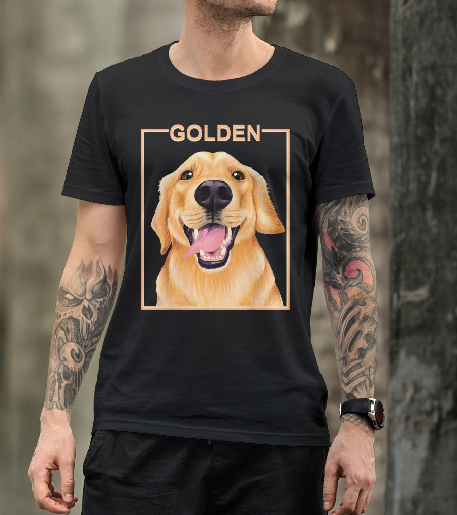 Golden Retriever Panting Happy Golden Dog T-Shirt