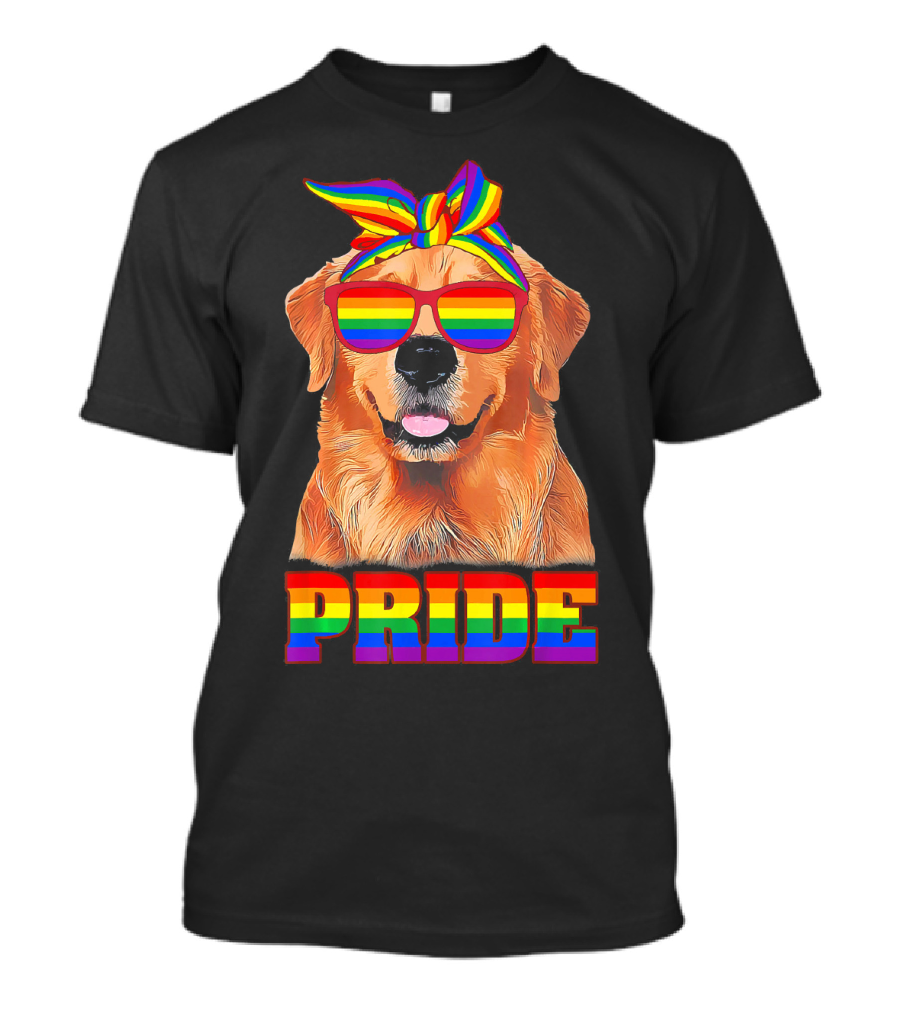 Golden Retriever Dog Rainbow PRIDE Gay Pride LGB T-Shirt