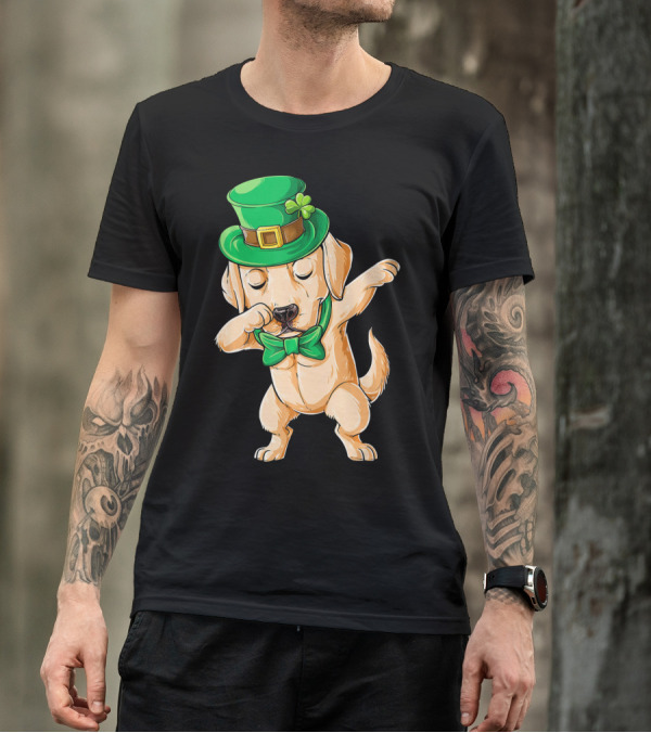Leprechaun Hat Dabbing Labrador Puppy St. Patrick's Day T-Shirt