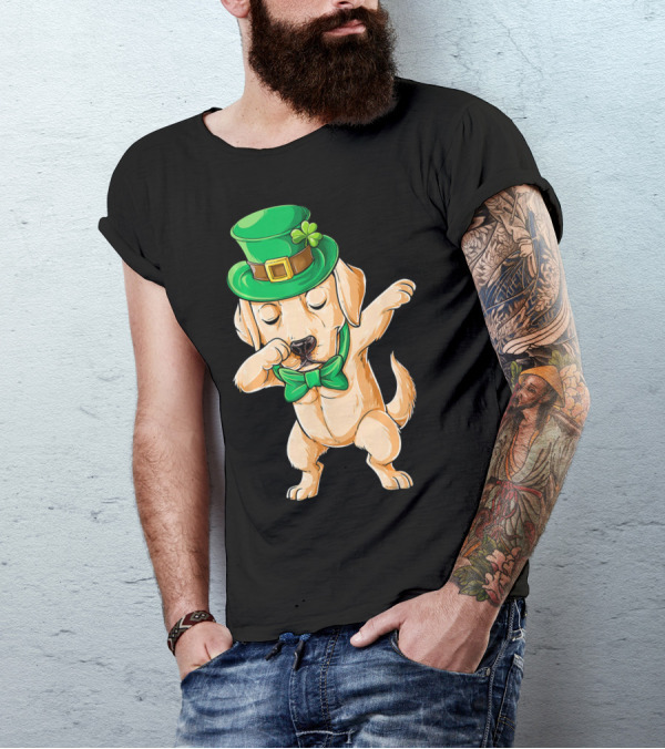 Leprechaun Hat Dabbing Labrador Puppy St. Patrick's Day T-Shirt