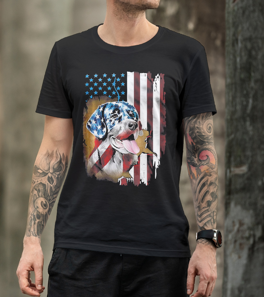 American Flag Labrador Retriever With Patriotic Stars And Stripes Love T-Shirt