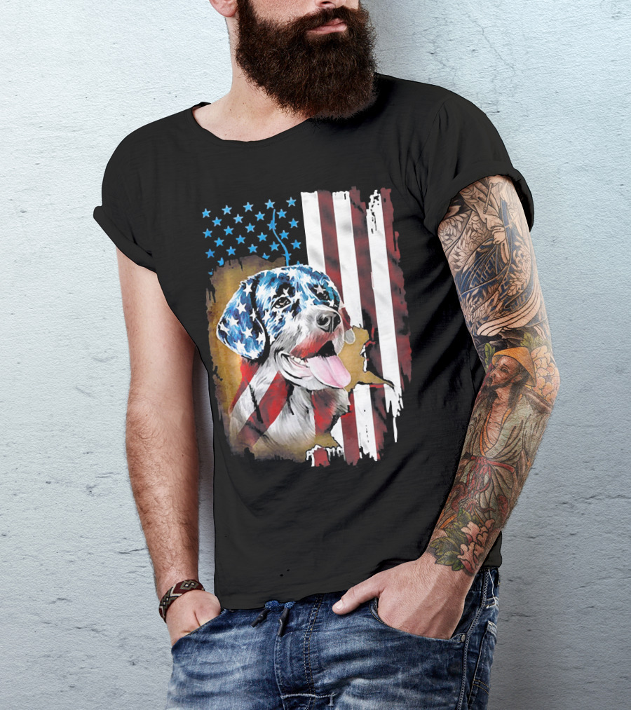 American Flag Labrador Retriever With Patriotic Stars And Stripes Love T-Shirt