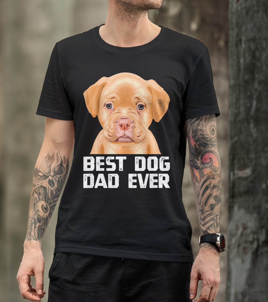 Best Dog Dad Ever Brown Pit Bull Dad T-Shirt